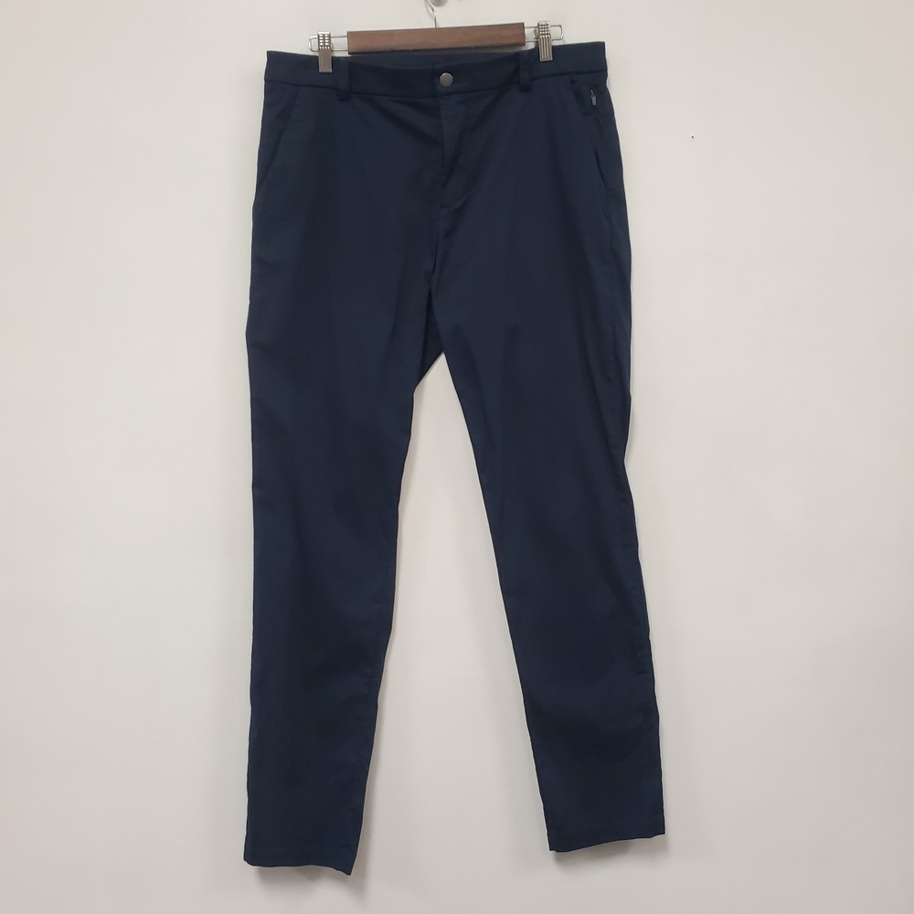 Lululemon Mens Athletic Classic Fit Commission Pants Size 34 Blue Breathable ABC